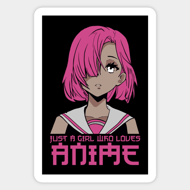 Just a Girl who Loves Anime Sticker by deificusArt